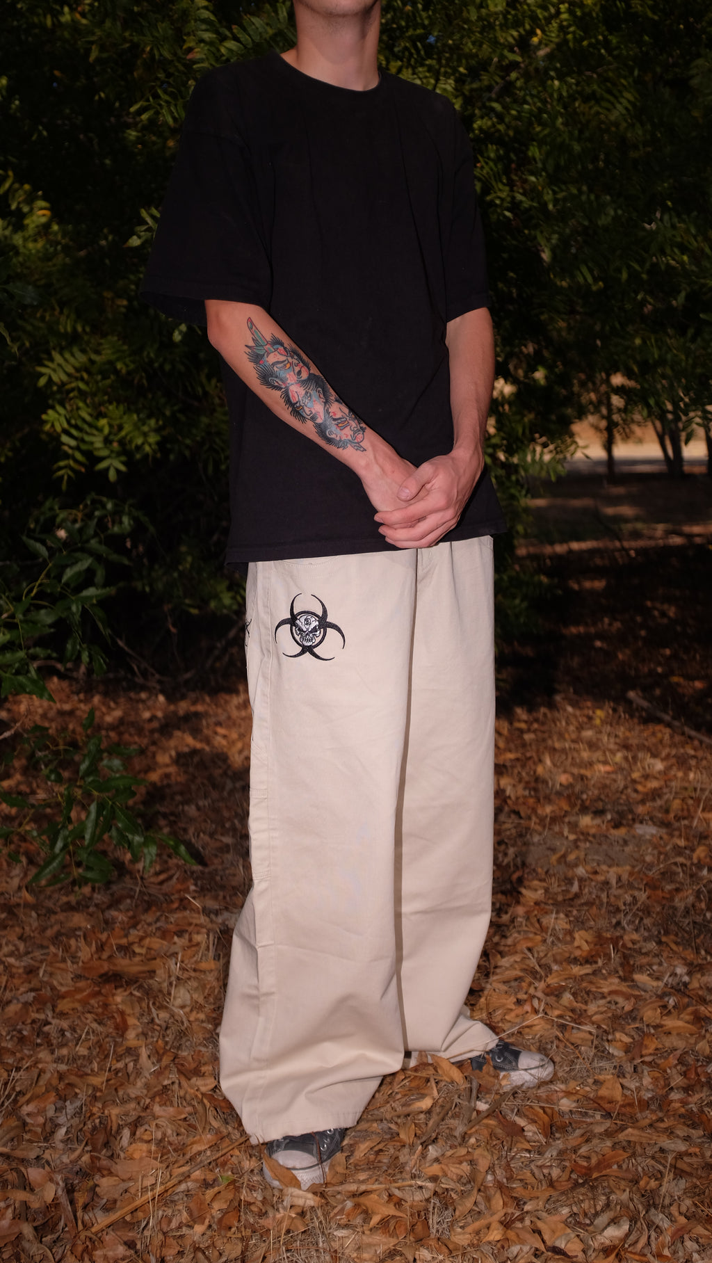 khaki barbwire denim