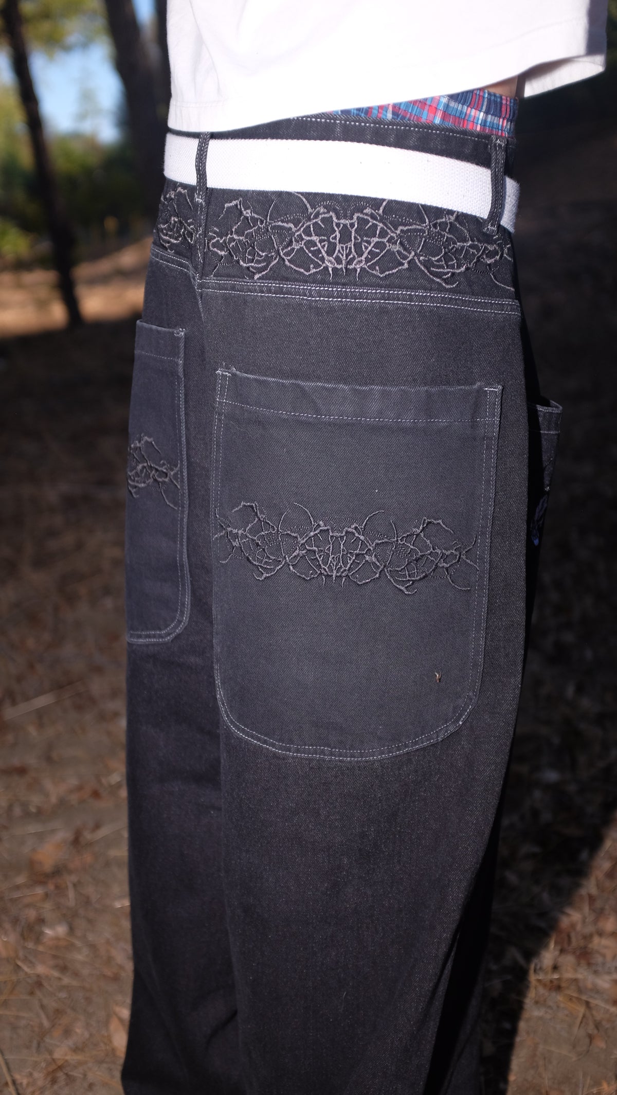 black barbwire jeans