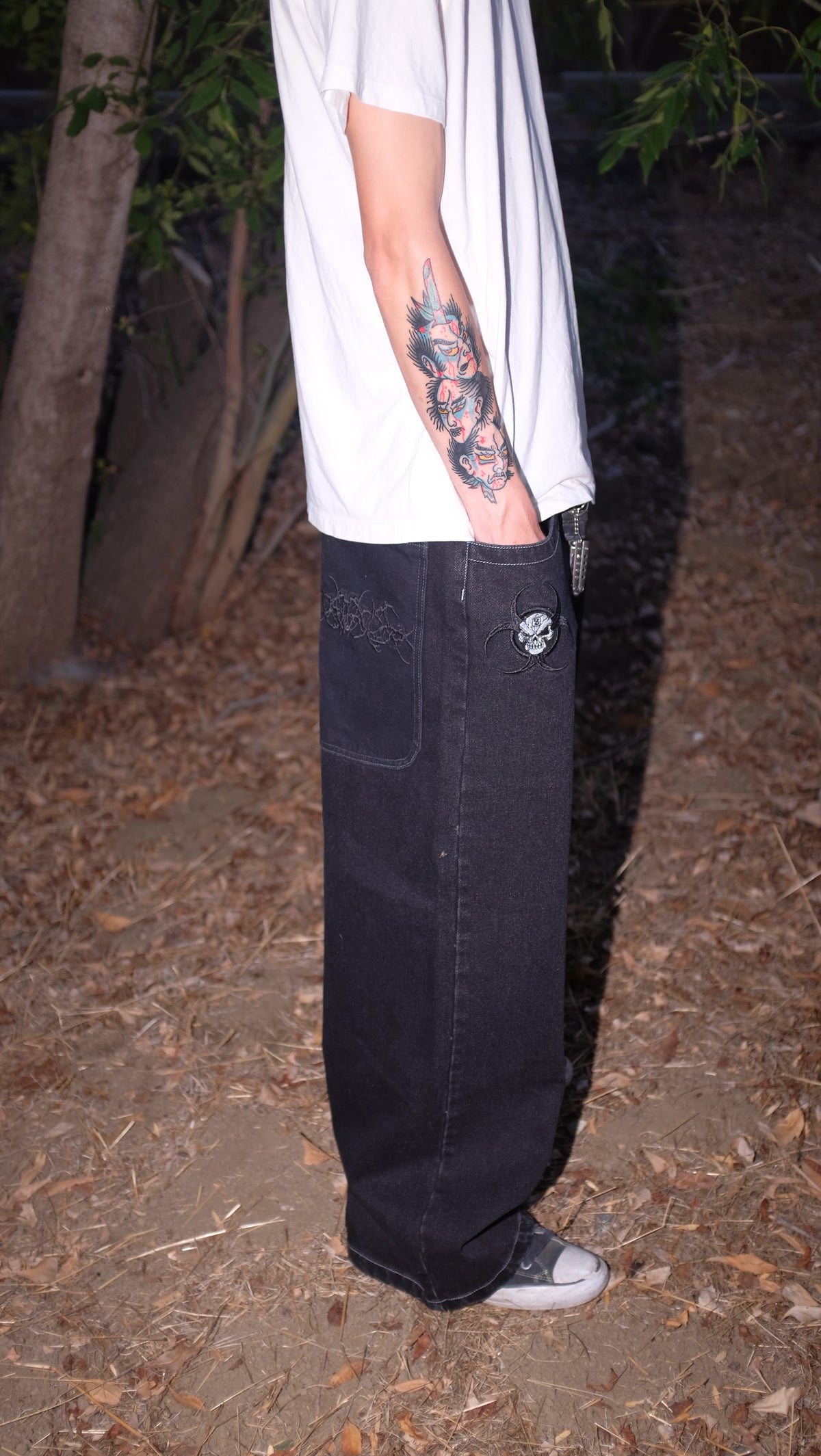 black barbwire jeans